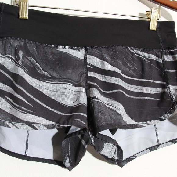 Lululemon Speed Short Marbled Mix White Black Liner Swift Ultra Low-Rise Size 6 - Picture 4 of 13